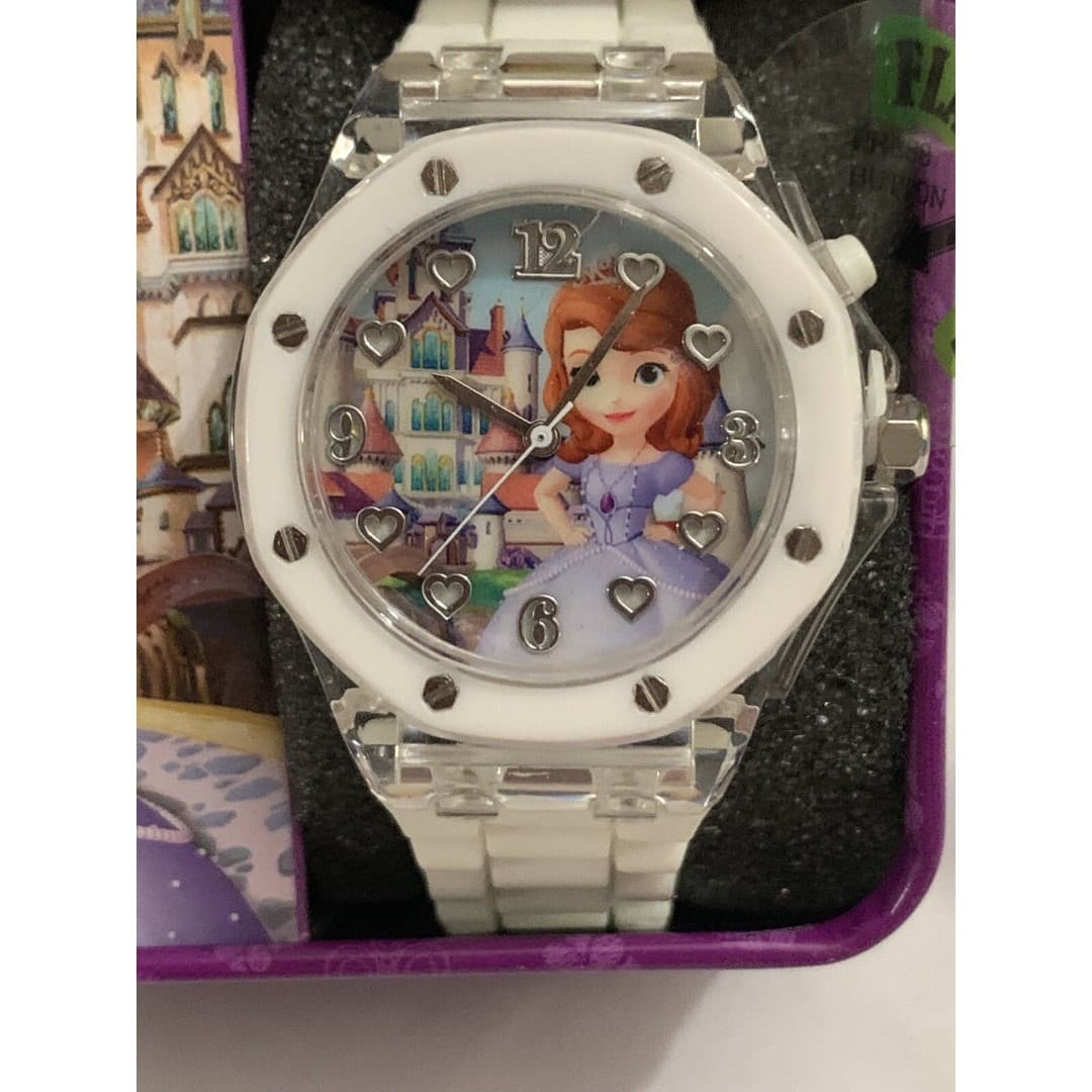 Accutime Disney Junior Sofia The First Kid's Light Up Analog Watch NEEDS BATTERY