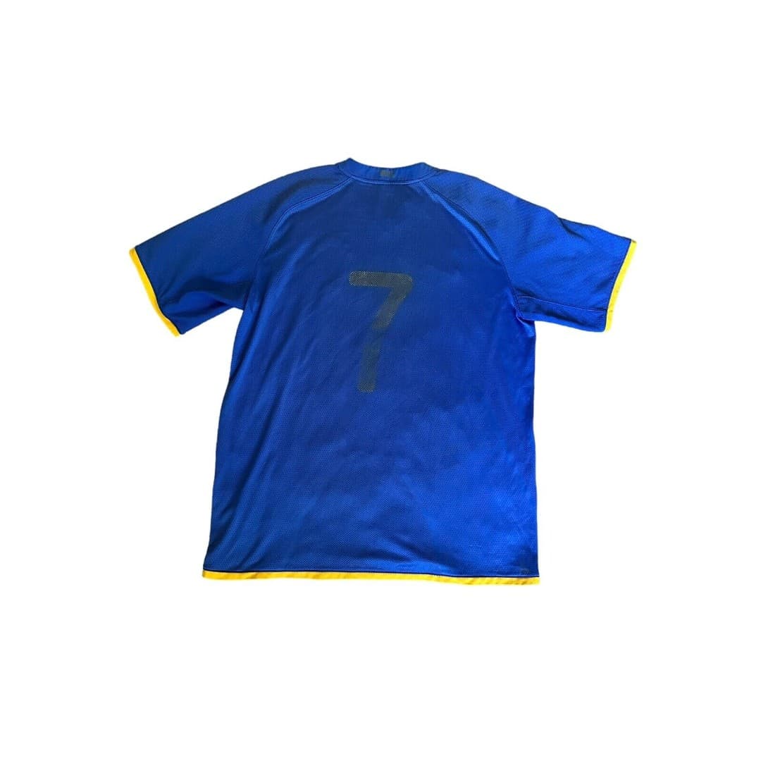NIKE FitDry Men's Brasil CBF Match BLUE Soccer Jersey Mens Size XL #7 Futbol - Thumbnail 3