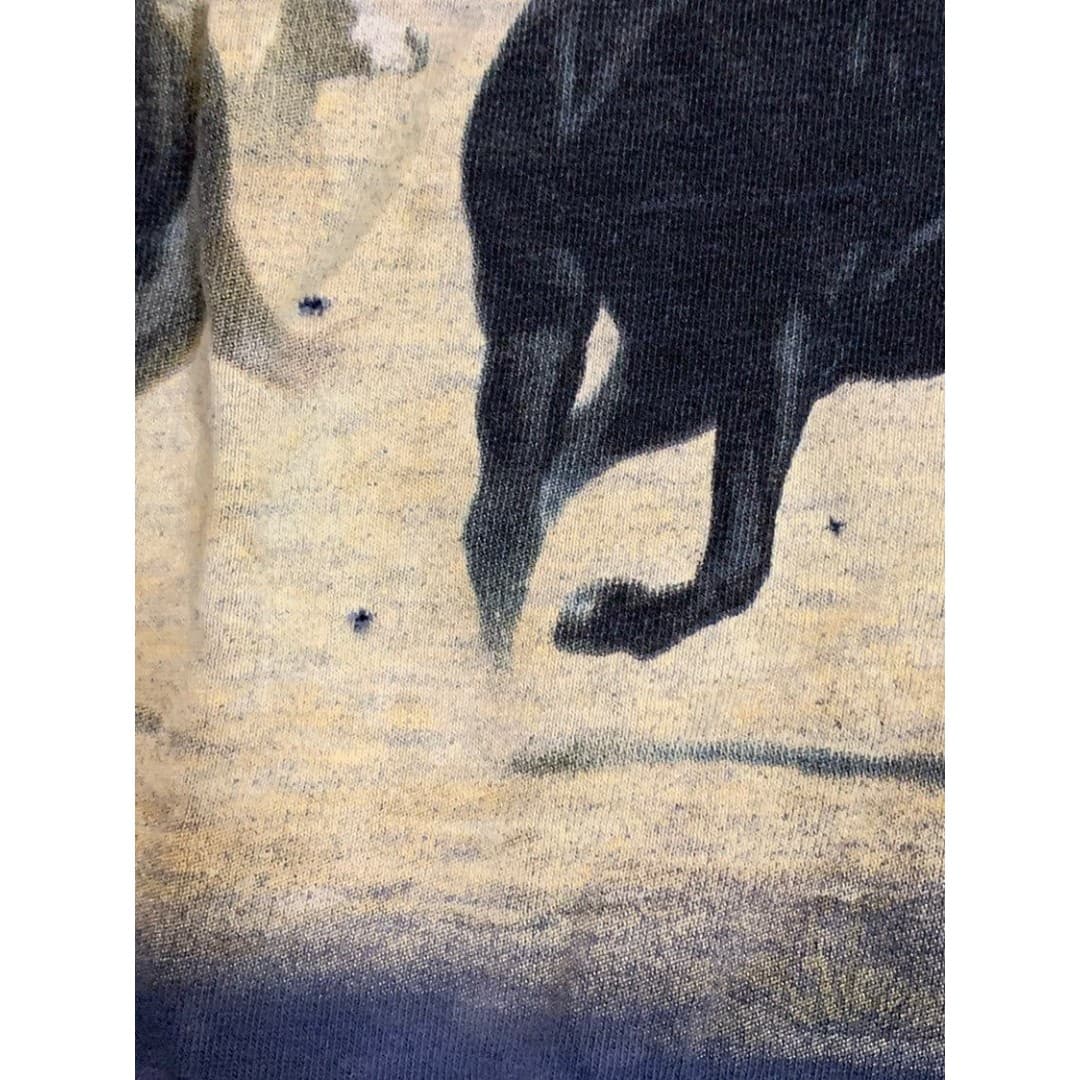 VIntage 90s The Mountain Wild Horses T-Shirt Mens XL Blue Tie Dye USA Stampede - Thumbnail 3