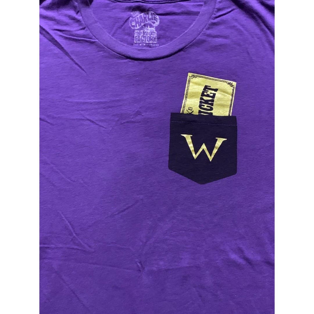 Charlie and the Chocolate Factory Women's Golden Ticket T-Shirt Purple - Thumbnail 3