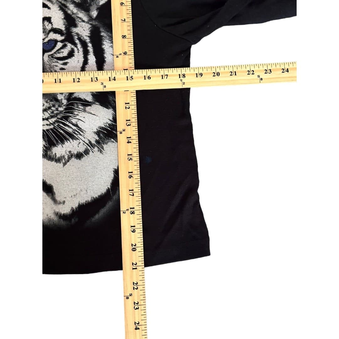 Vintage Fiorlini International White Tiger 3/4 Sleeves Womens Shirt - Thumbnail 4