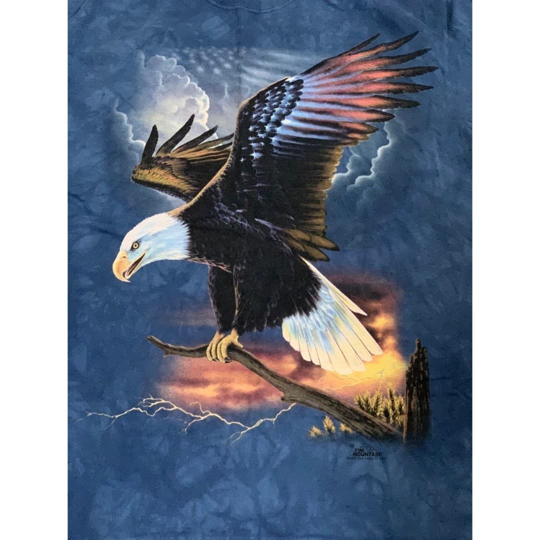 The Mountain Eagle Red White Blue mens T-Shirt Large patriotic tee - Thumbnail 2