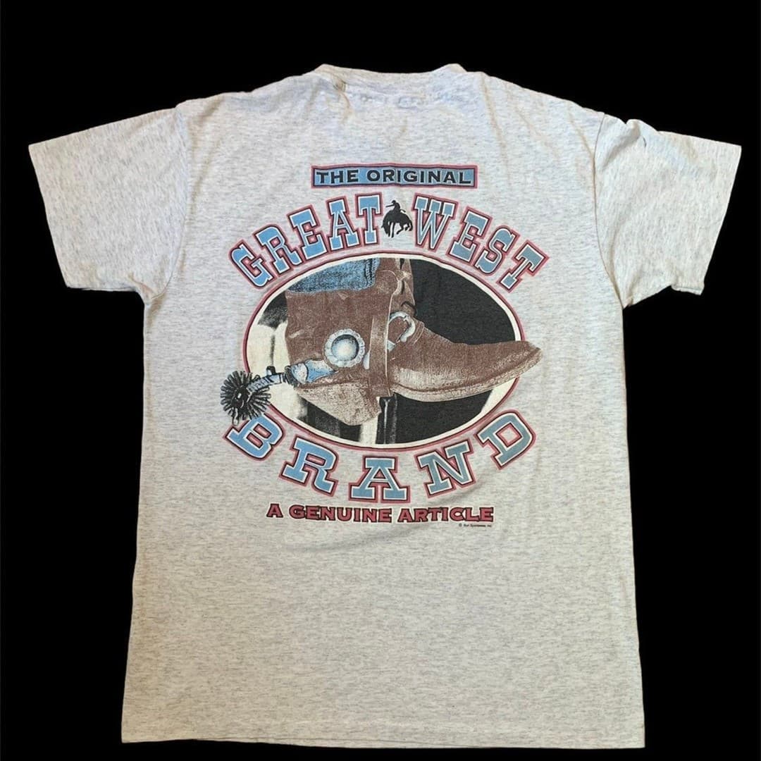 Vintage Single Stitch Western Cowboy T-Shirt Large