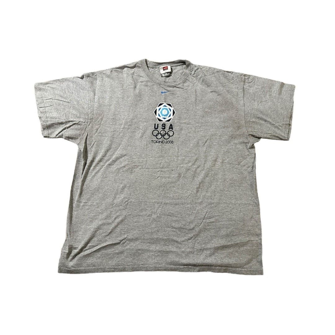 Vintage Olympic Torino 2006 Nike T-shirt Grey 2XL Rare Collectible