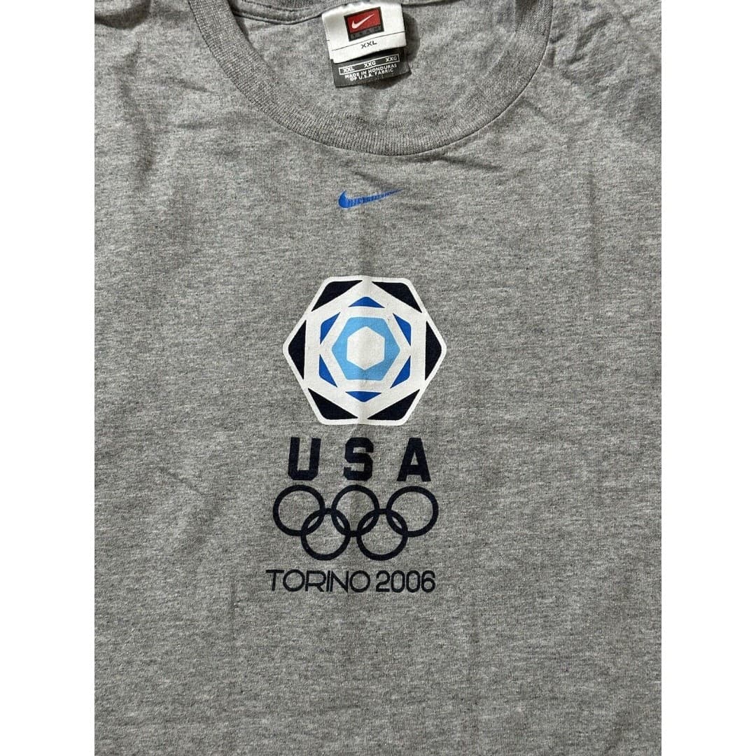 Vintage Olympic Torino 2006 Nike T-shirt Grey 2XL Rare Collectible - Thumbnail 2