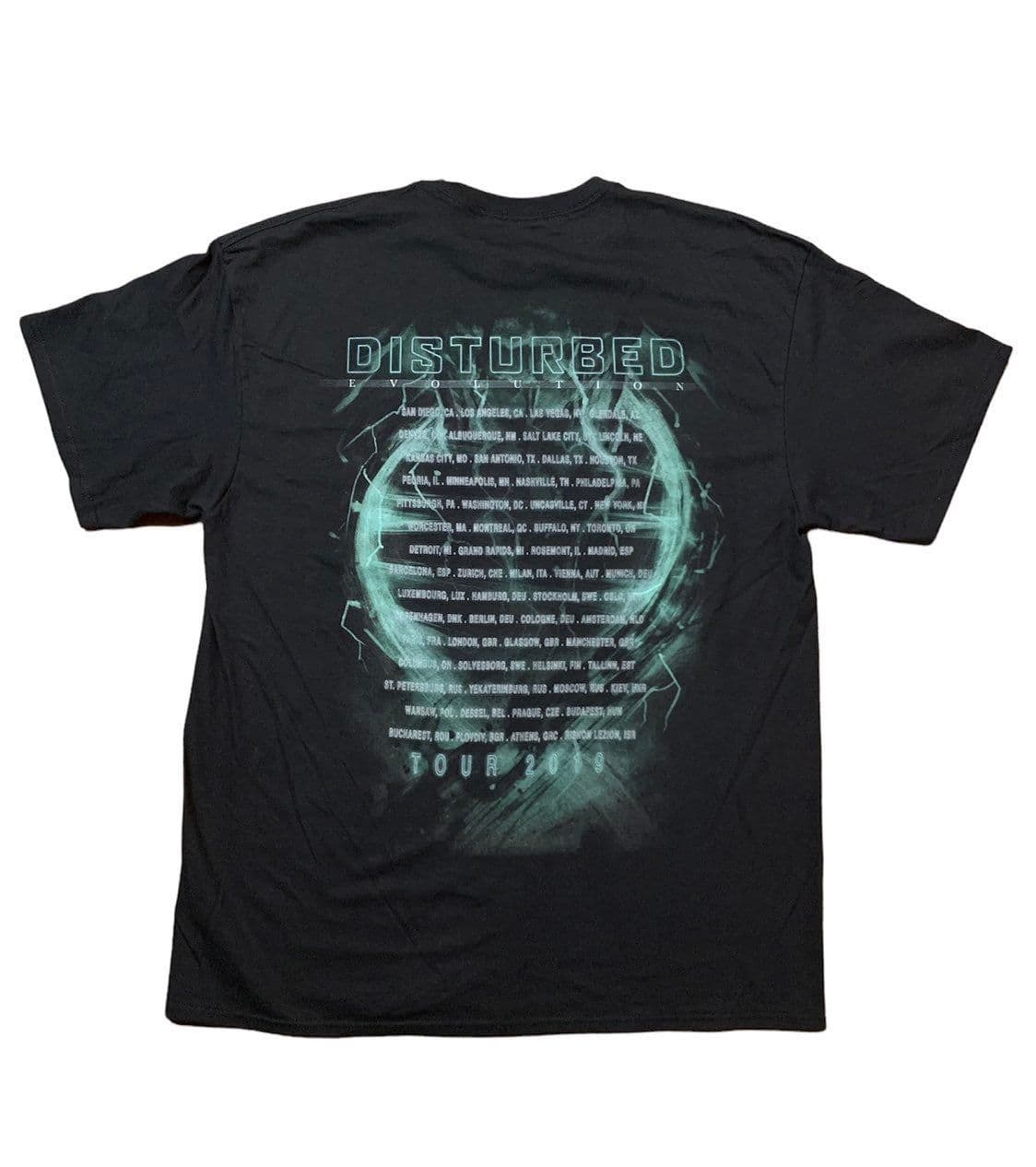 Disturbed Men's 2019 Evolution Tour T-Shirt Size XL Gas Mask - Thumbnail 4