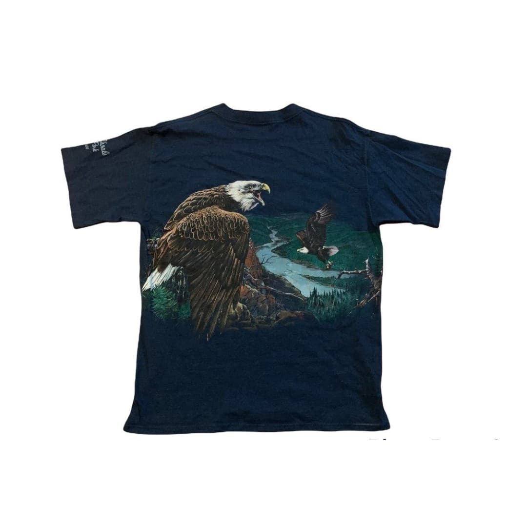 Vintage All Over Print Single Stitch Shirt American Bald Eagle Animal L AOP - Thumbnail 2