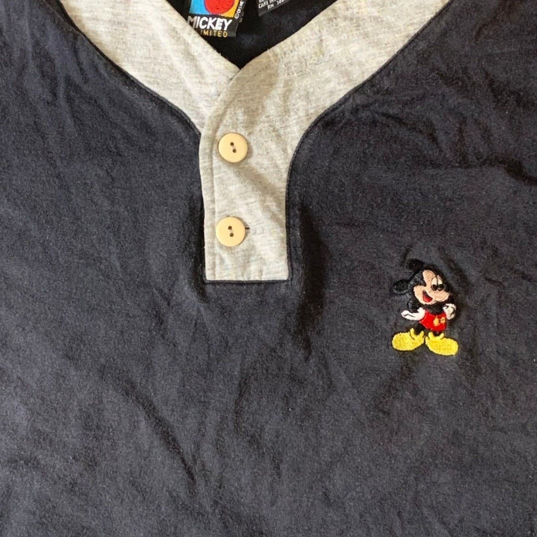 Vintage Embroidered Mickey Mouse Unlimited Shirt XL Colorblock - Thumbnail 2