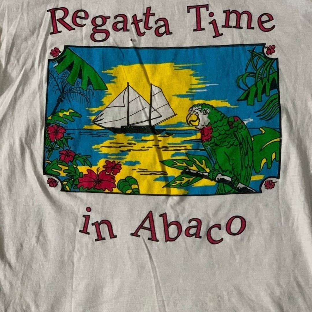 Vintage 90s Single Stitch Abaco Bahamas Tourist T-Shirt - Thumbnail 2