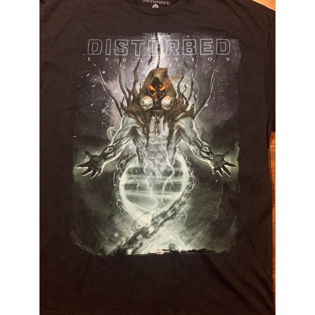 Disturbed Men's 2019 Evolution Tour T-Shirt Size XL Gas Mask