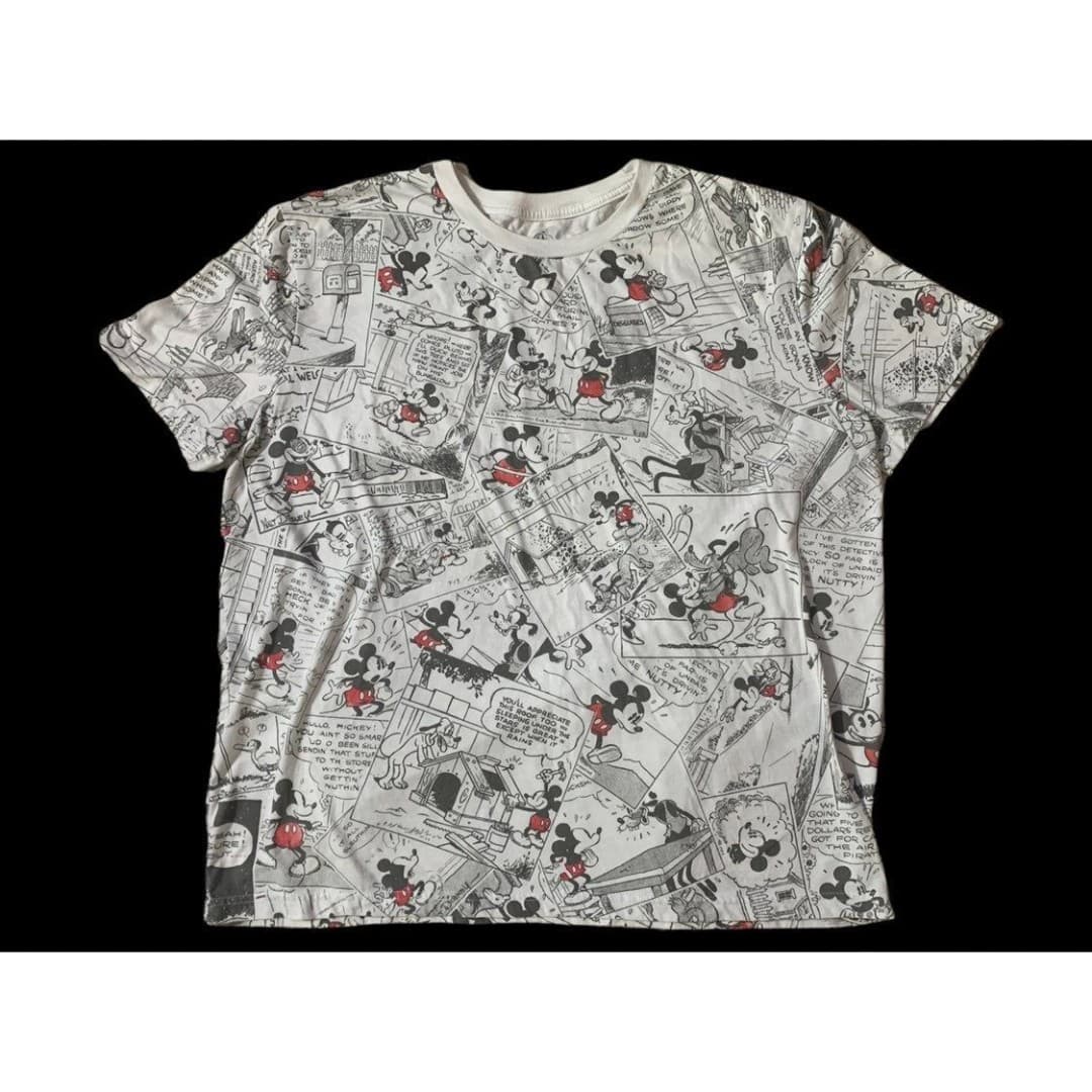 Mens Disney Mickey Mouse Comic Strip Newspaper T-Shirt