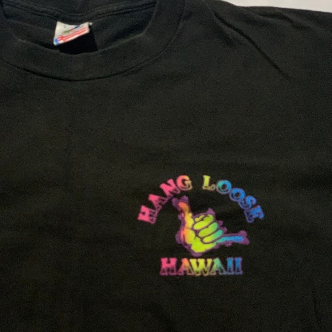 Vintage Hang Loose Men's Large T-Shirt Single Stitch - Thumbnail 3
