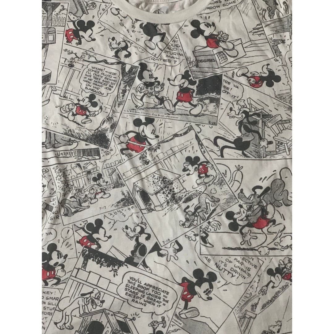 Mens Disney Mickey Mouse Comic Strip Newspaper T-Shirt - Thumbnail 2