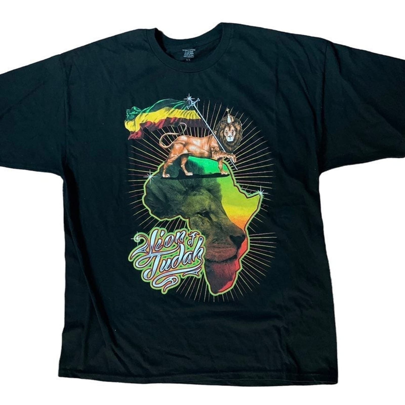 Lion of Judah Rasta Revolution T-Shirt XL Colorful