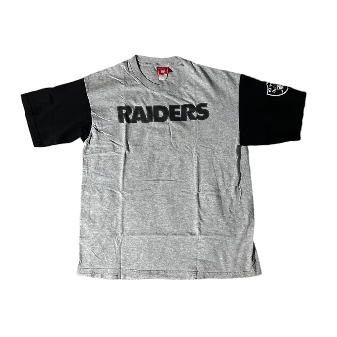 Vintage Y2K NFL Raiders Colorblock T-Shirt Tee Mens Large