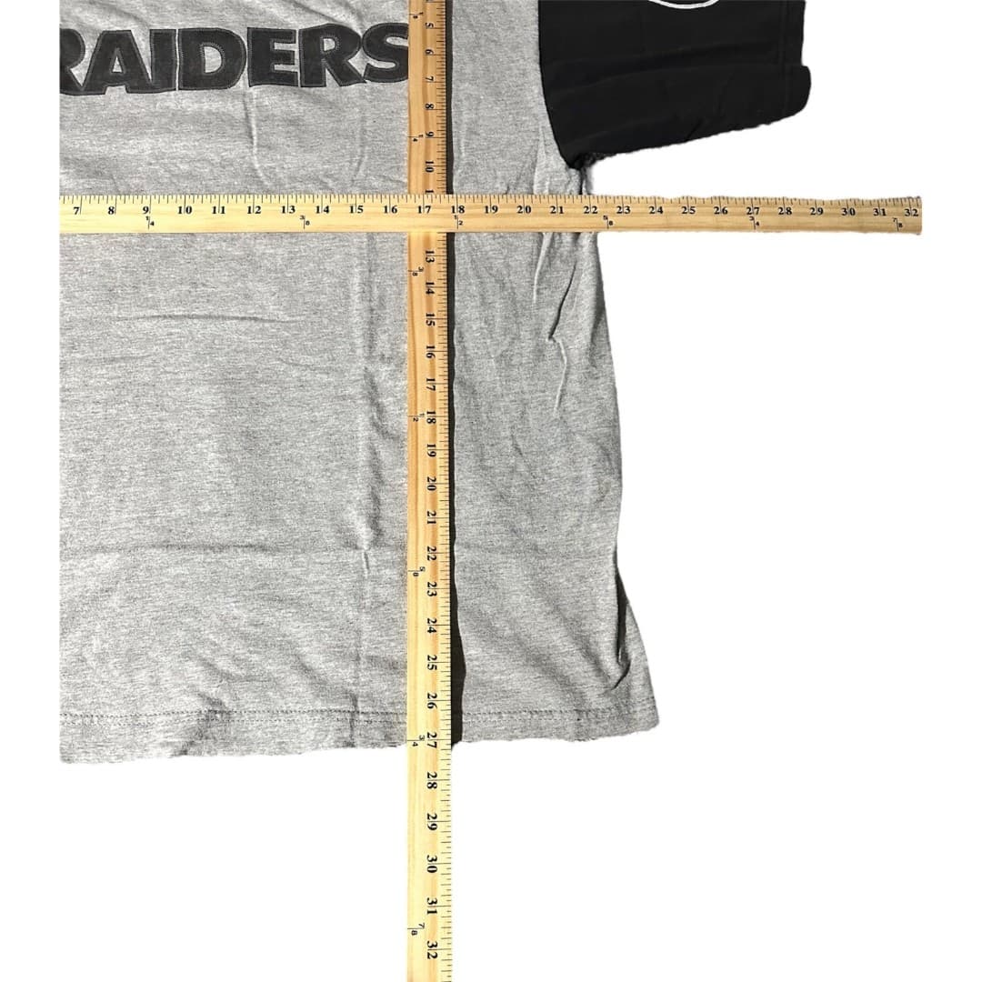 Vintage Y2K NFL Raiders Colorblock T-Shirt Tee Mens Large - Thumbnail 2