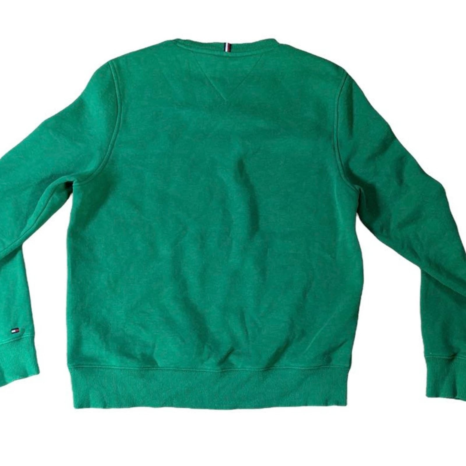 Tommy Hilfiger Crewneck Sweatshirt Mens Small Green Big flag long sleeve - Thumbnail 2