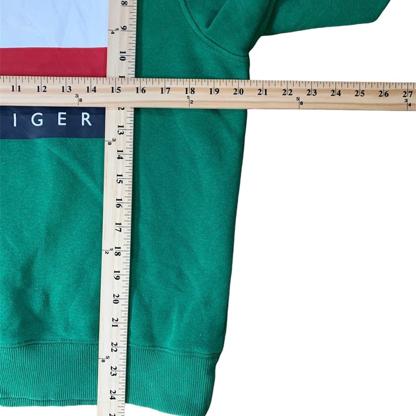 Tommy Hilfiger Crewneck Sweatshirt Mens Small Green Big flag long sleeve - Thumbnail 6