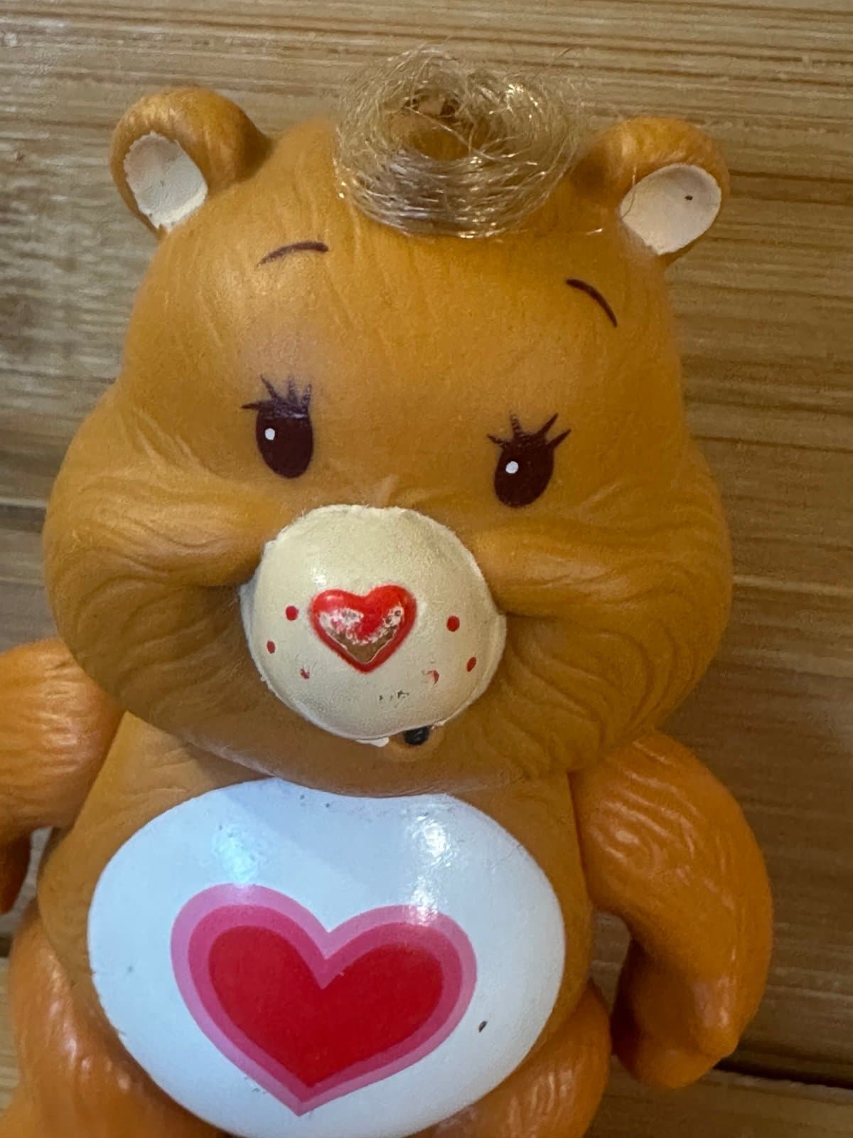 Vintage 1983 Kenner Care Bear Poseable Figure Tenderheart Bear Tender Heart - Thumbnail 2