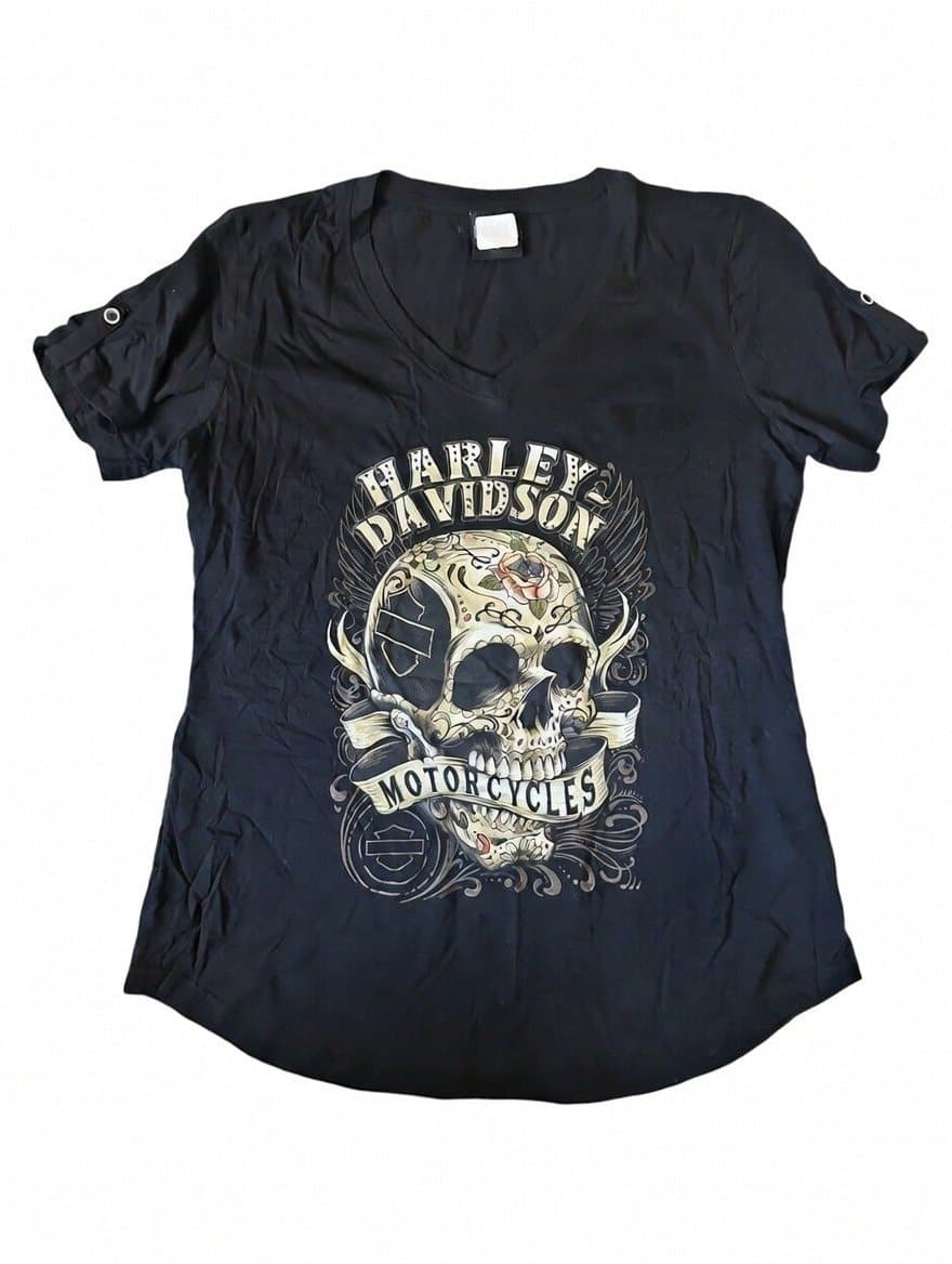 Harley Davidson Nassau Bahamas Shirt Women L Black Short Sleeve T-shirt