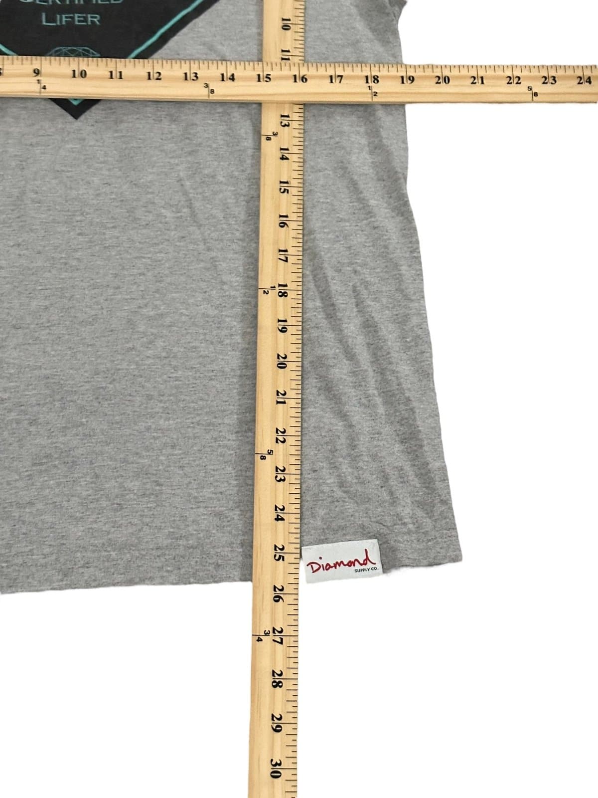 Diamond Supply Co Certified Lifer T Shirt Medium Heather Gray - Thumbnail 4
