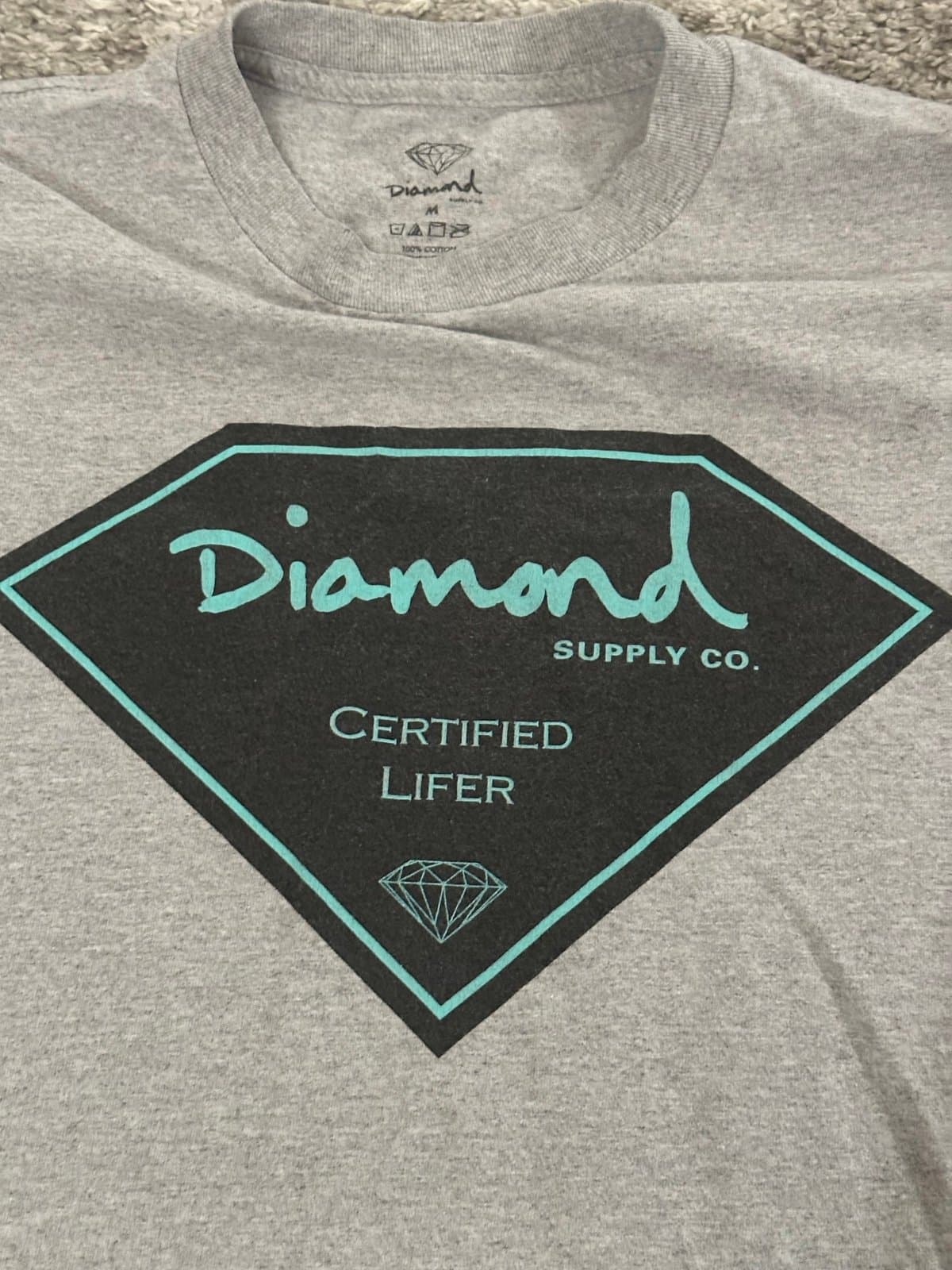 Diamond Supply Co Certified Lifer T Shirt Medium Heather Gray - Thumbnail 3