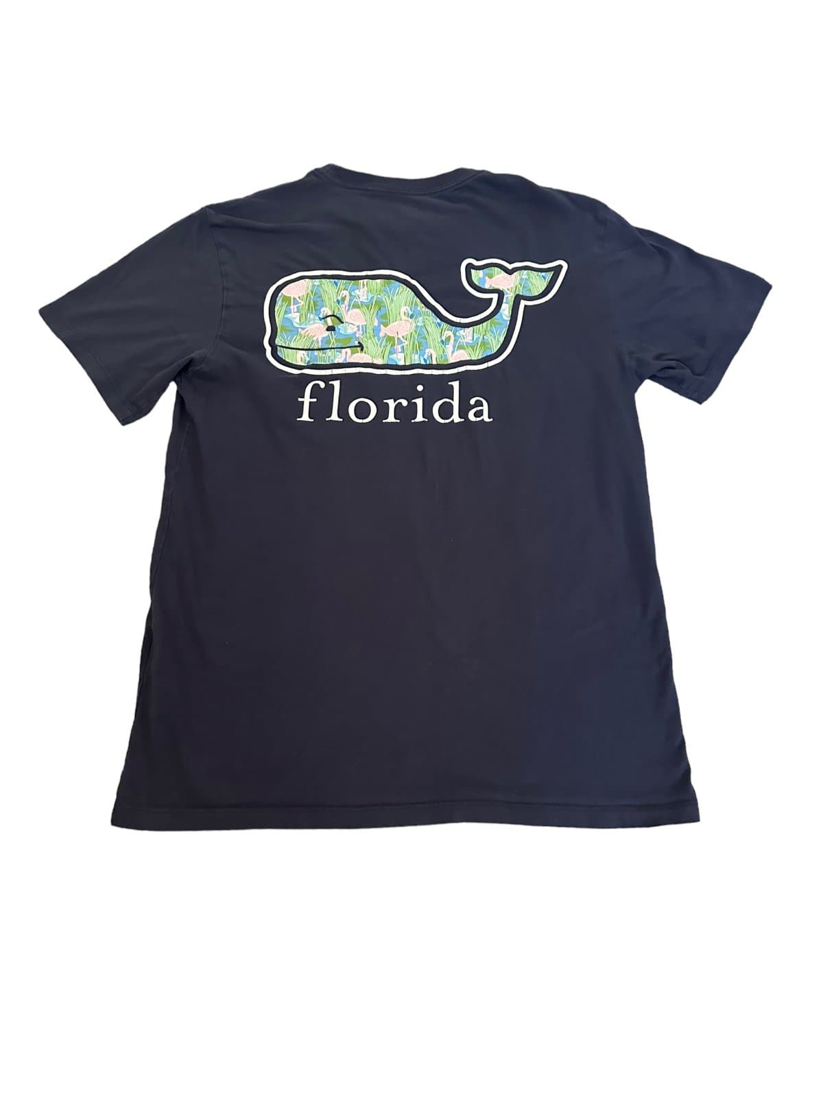 Mens Vineyard Vines Small Flamingo Whale Short-Sleeve Pocket Tee Florida