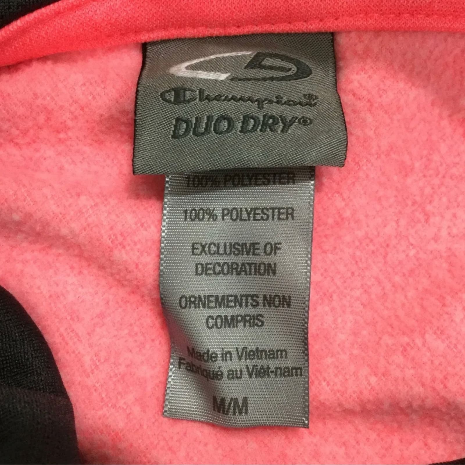 CHAMPION Duo Dry Pullover Pink Gray Hooded Sweatshirt Hoodie Women's Size Medium - Thumbnail 5