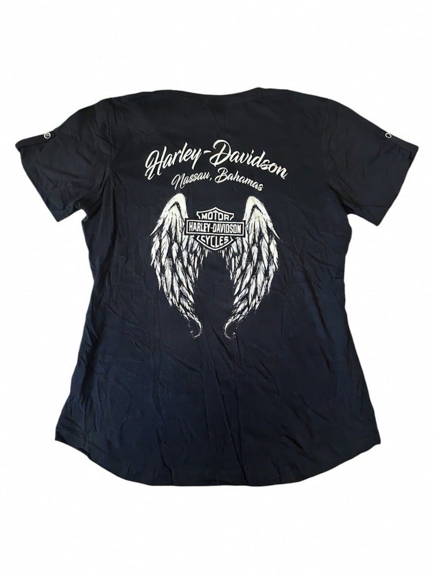 Harley Davidson Nassau Bahamas Shirt Women L Black Short Sleeve T-shirt - Thumbnail 2