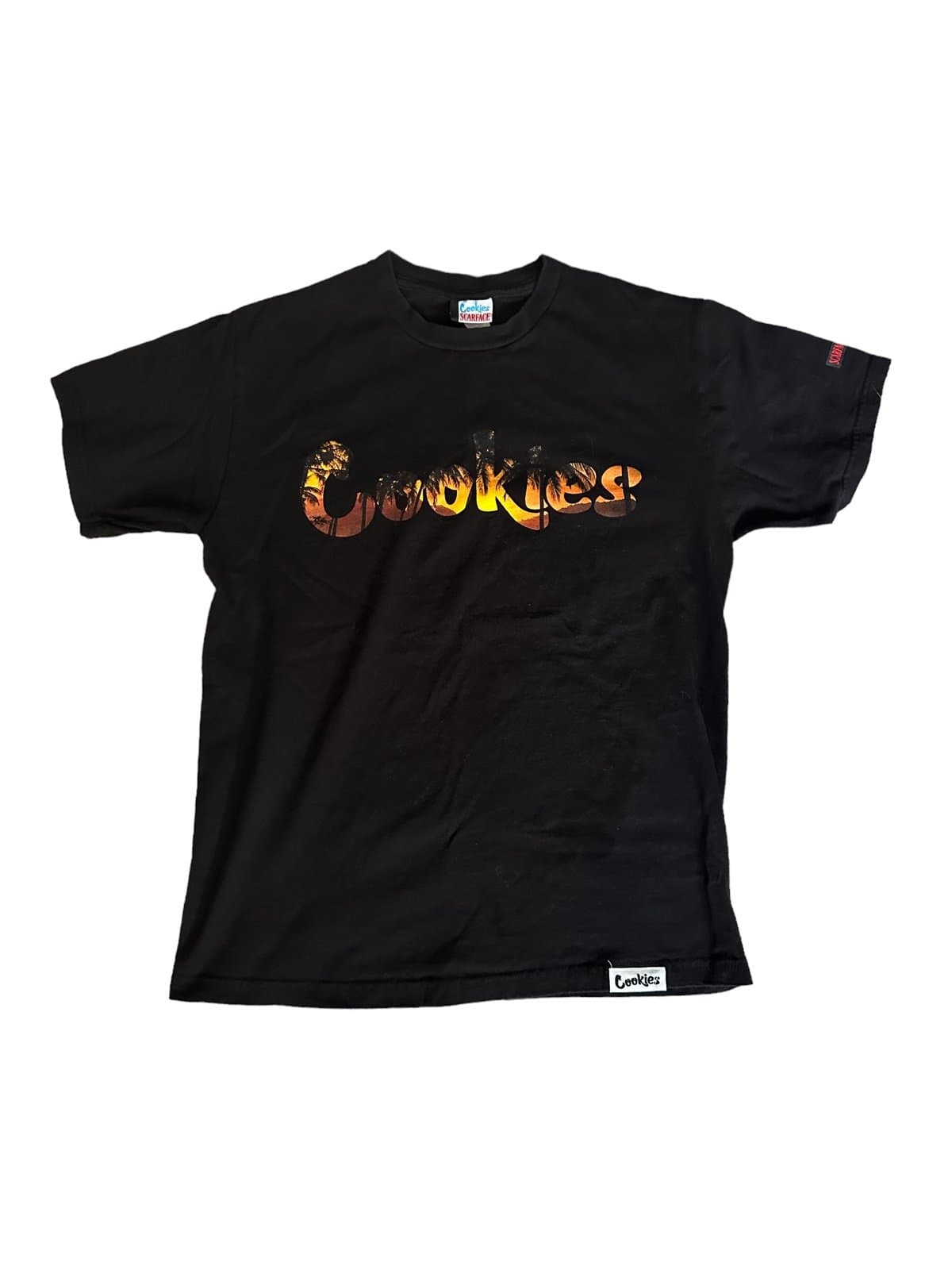 Cookies X Scarface Tropical Sunset Black Men's T-Shirt Size M Collab