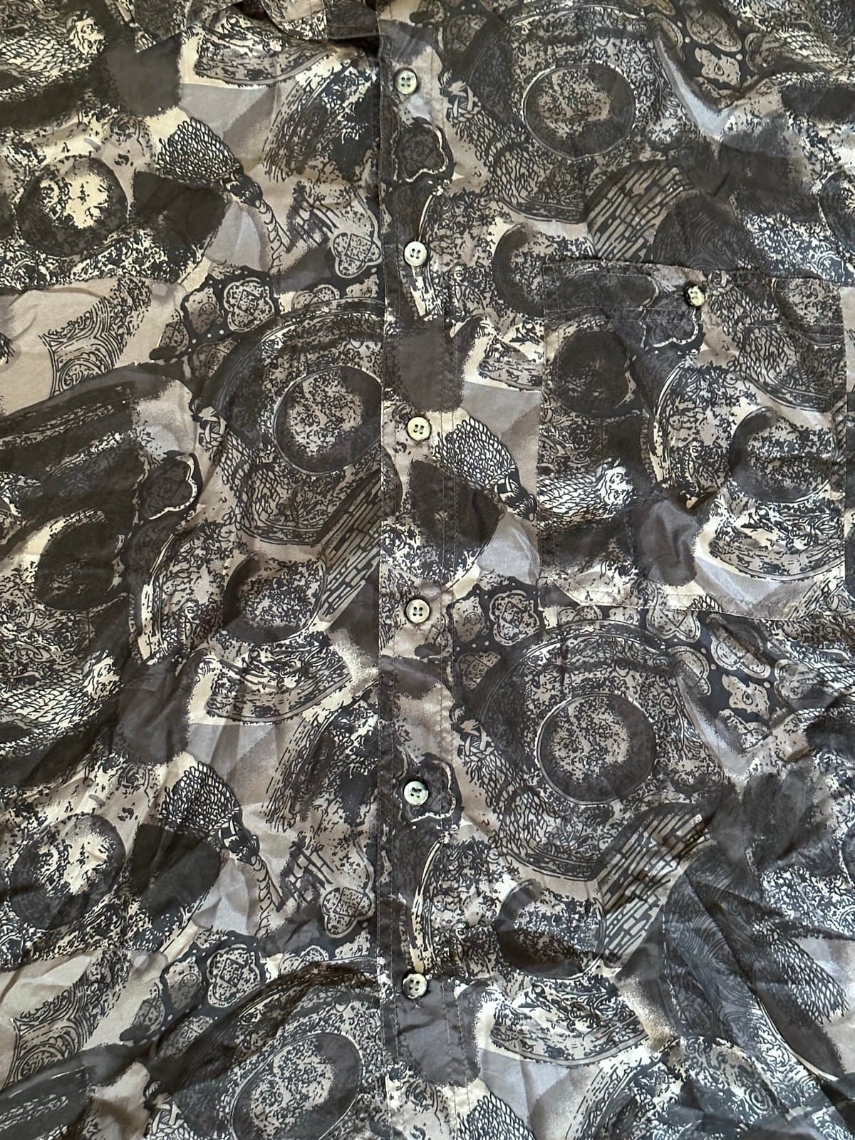 Mens Light weight Silk Button up Dress Shirt t-shirt Black white grey - Thumbnail 3