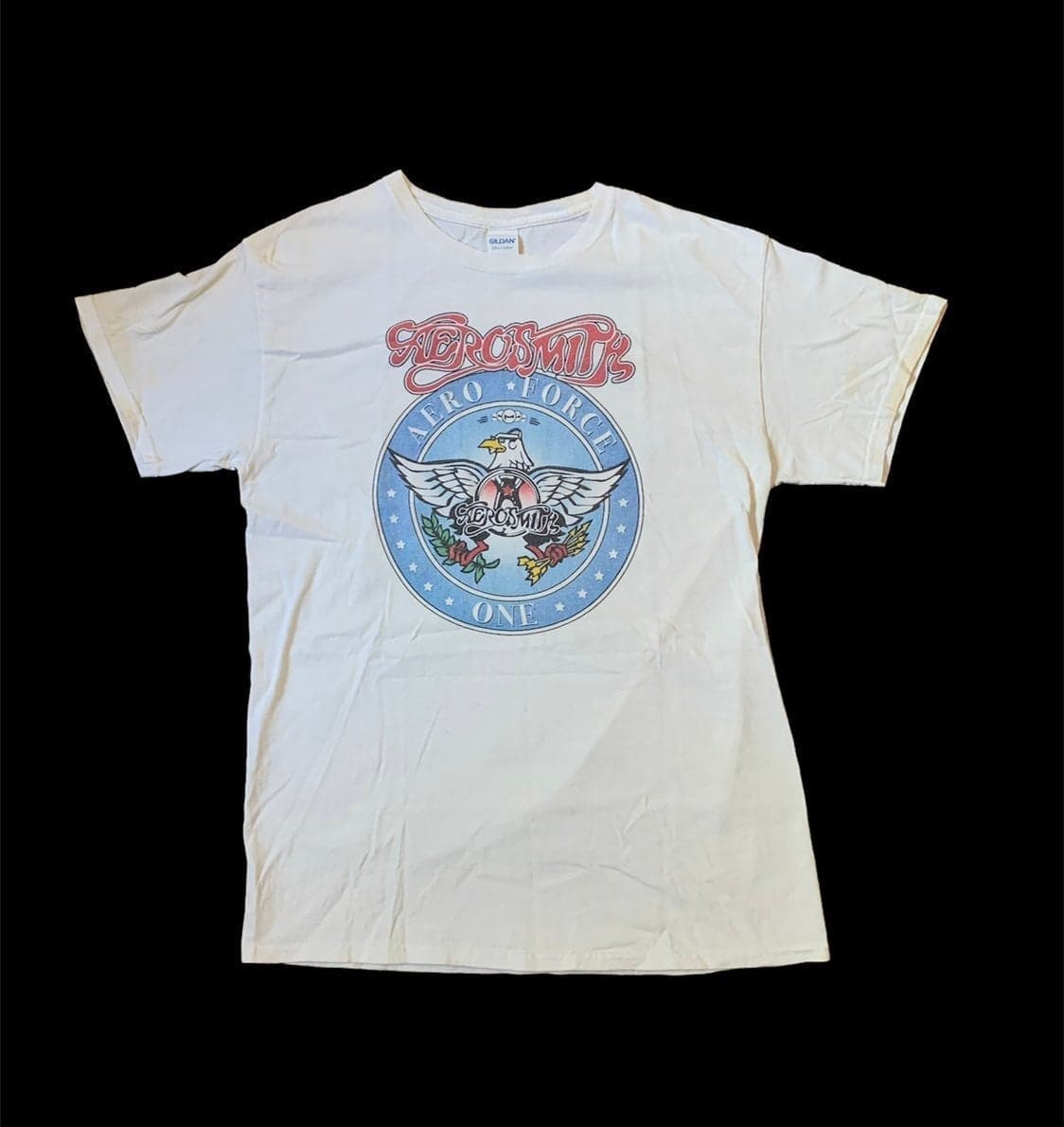 Aerosmith Aero Force One Band T-shirt Gildan Tag Flaws Medium