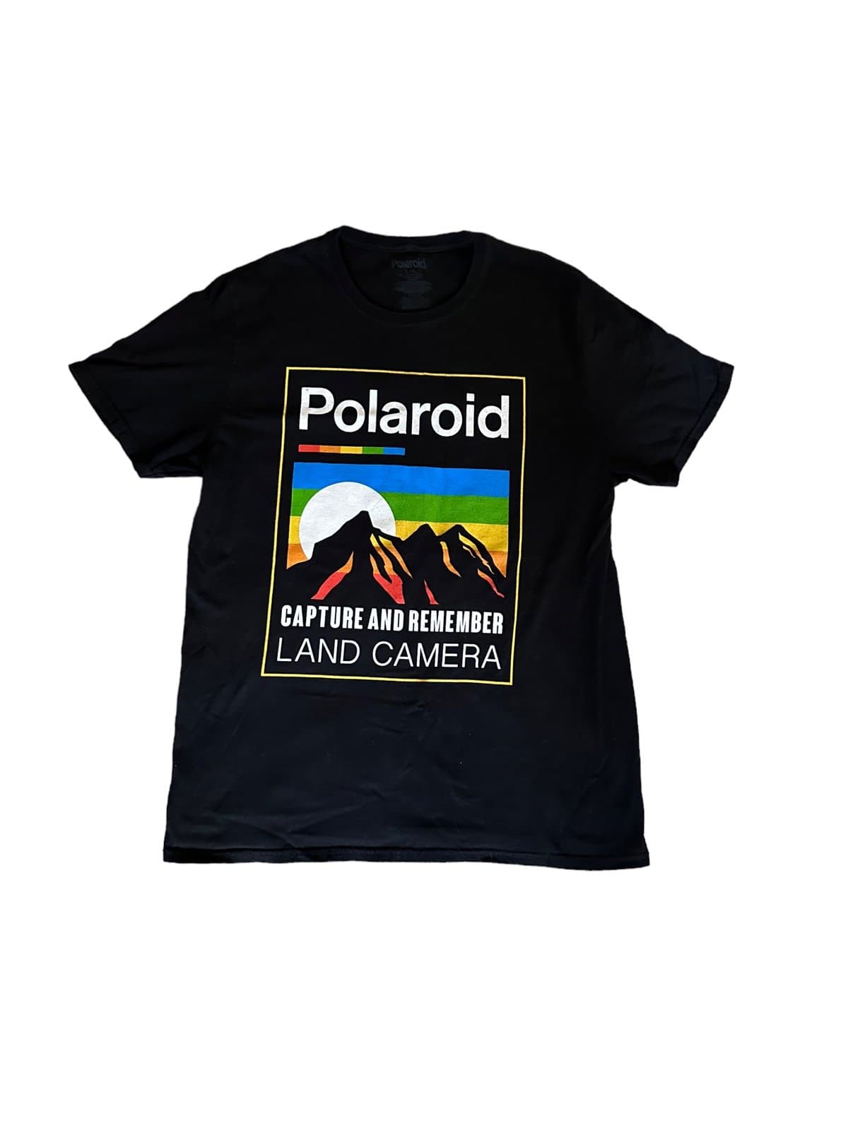 polaroid shirt ‘capture and remember land camera’ black size large