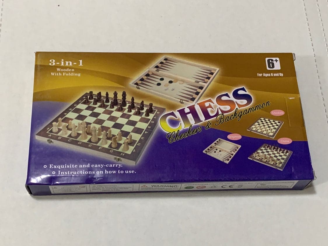 3 in 1 Chess Checkers and Backgammon