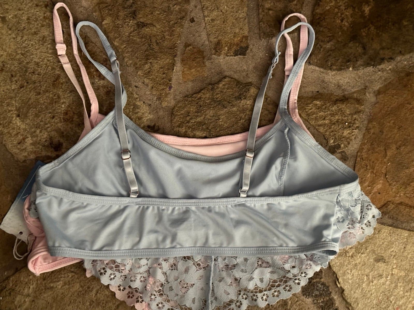 Jachs Girlfriend Bralette Bra Set Pink and Blue Medium - Thumbnail 3