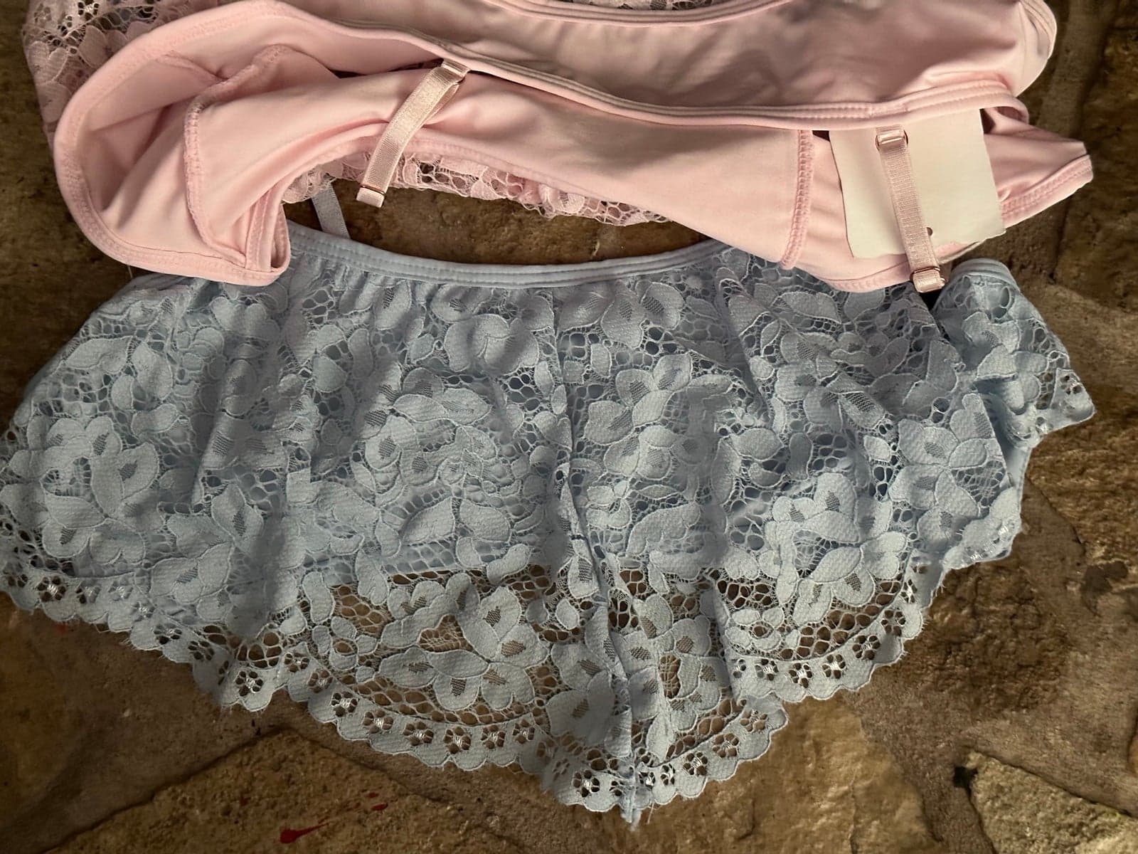 Jachs Girlfriend Bralette Bra Set Pink and Blue Medium - Thumbnail 2