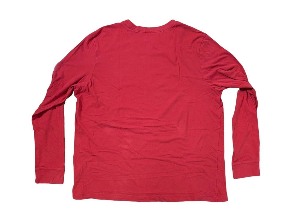 Mens Red Nike Long Sleeve w Camo Swoosh spell out Logo - Thumbnail 3