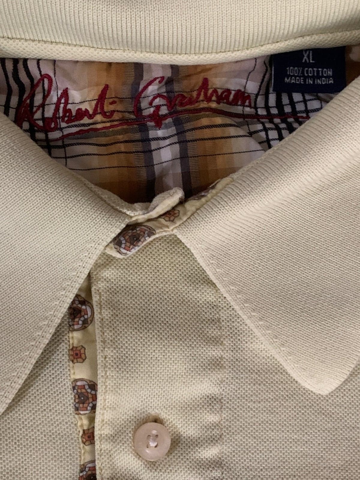 Robert Graham polo shirt for Men XL yellow golf tee - Thumbnail 2
