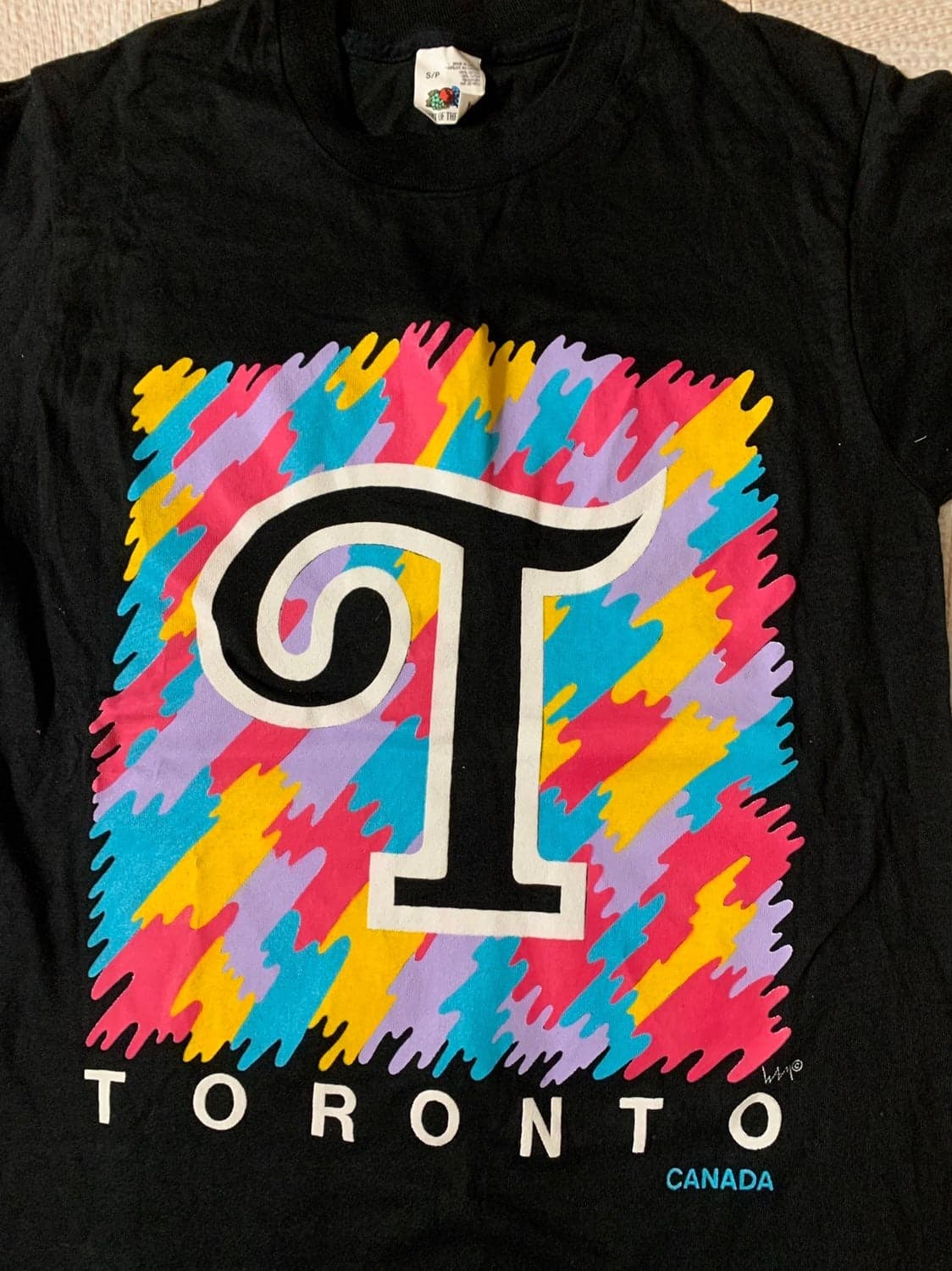 Vintage 90s Toronto Canada Single Stitch Graphic Tee T-Shirt Small Black Tourist - Thumbnail 2