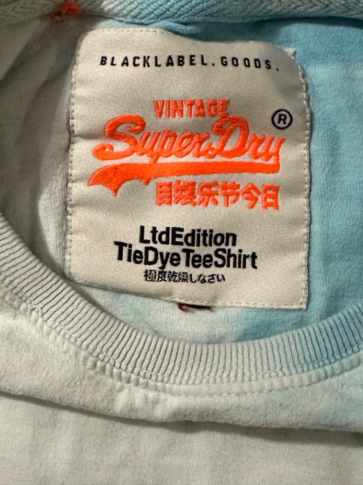 Mens Tie dye Superdry Surf Tee T-Shirt Large Blue - Thumbnail 5