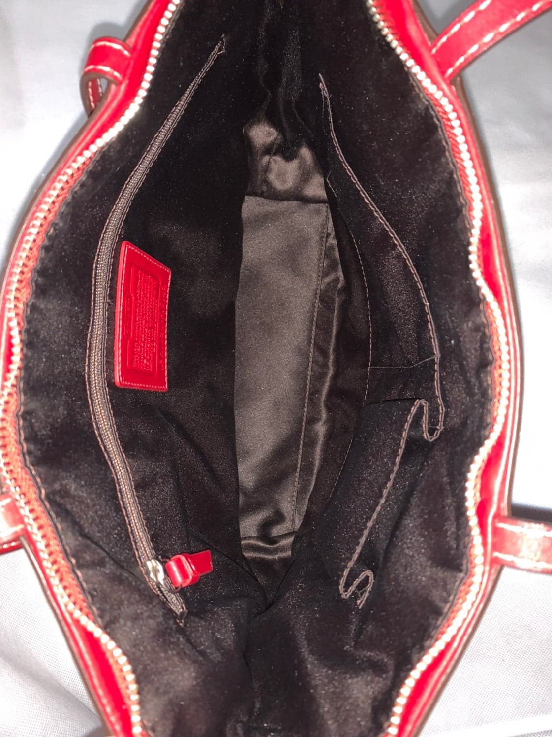 Red Leather Signature Coach Purse - Thumbnail 4