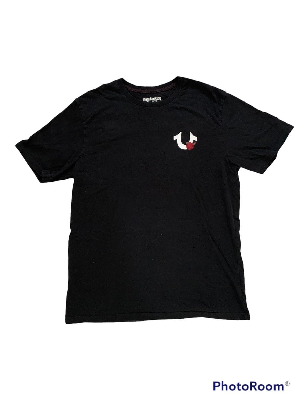 Mens Medium True Religion Graphic Roses Red black shirt - Thumbnail 2