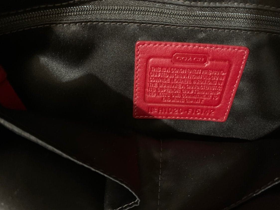 Red Leather Signature Coach Purse - Thumbnail 5