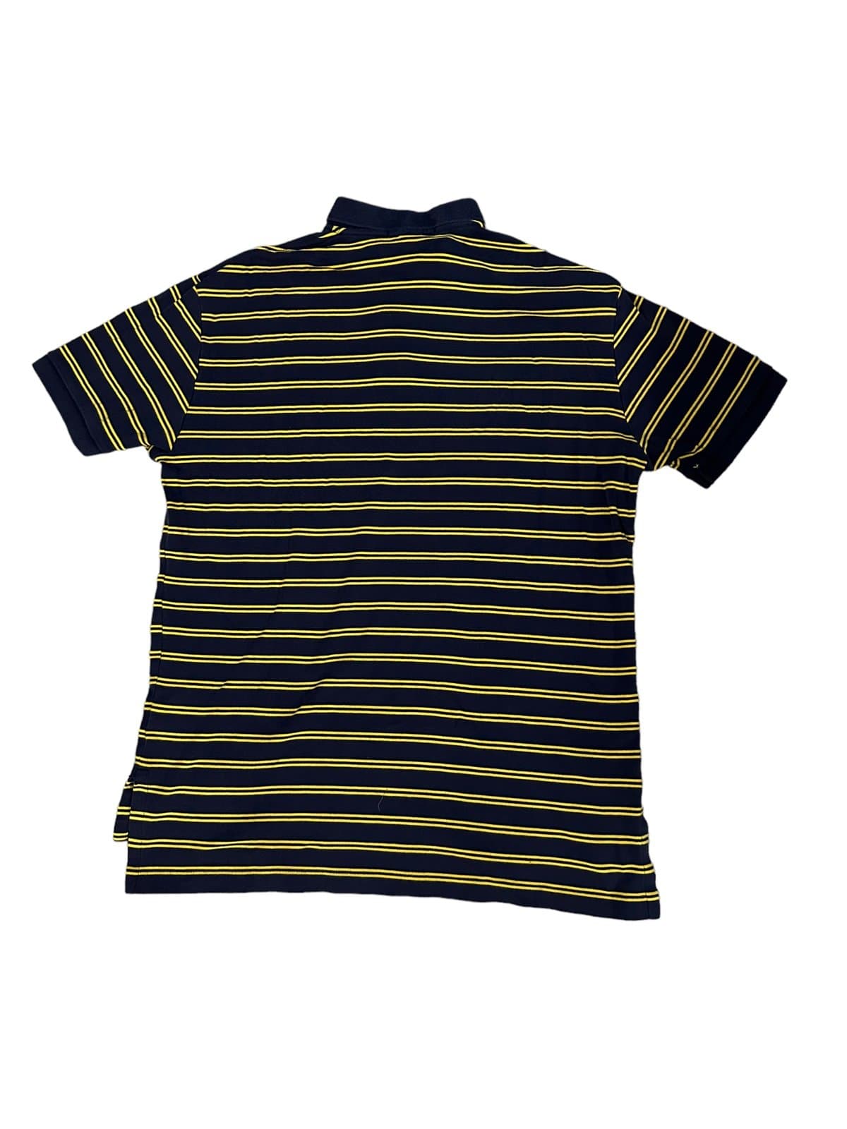 Polo Ralph Lauren Polo Shirt Mens XL Navy Blue Yellow Stripes Pony Cotton - Thumbnail 3