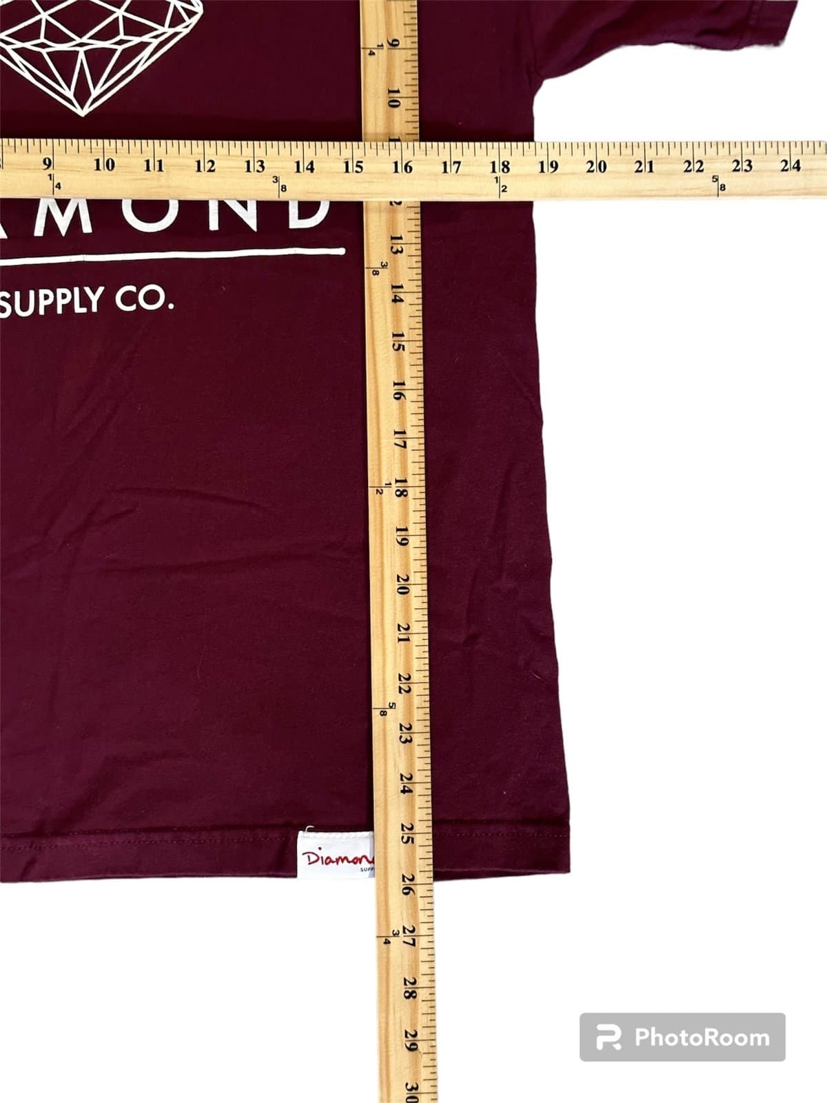 Mens medium Diamond Supply T-Shirt Burgandy white - Thumbnail 2