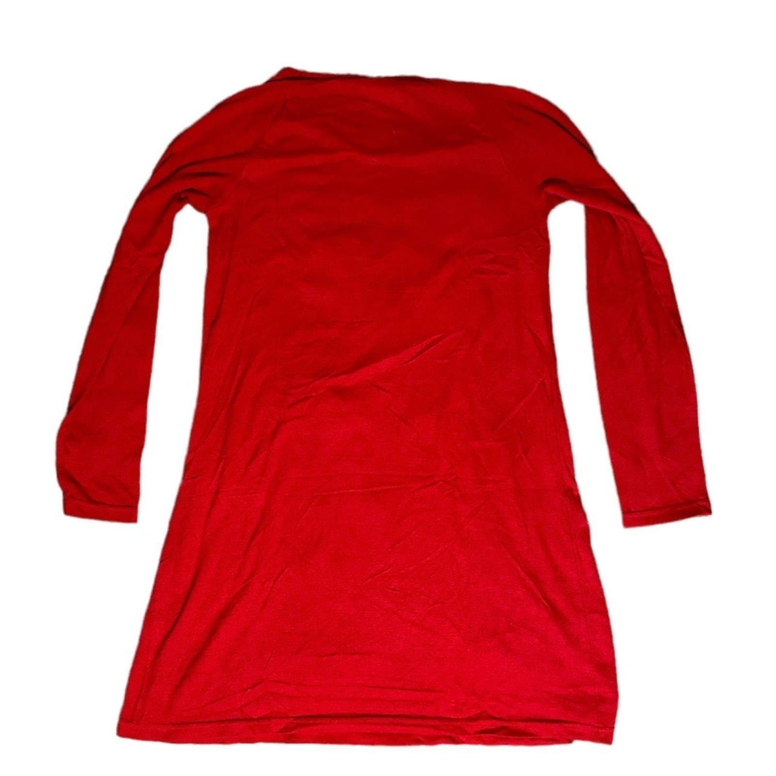 Peanuts Snoopy Munki Munki Nightgown Nightshirt Christmas Red Womens Large - Thumbnail 3