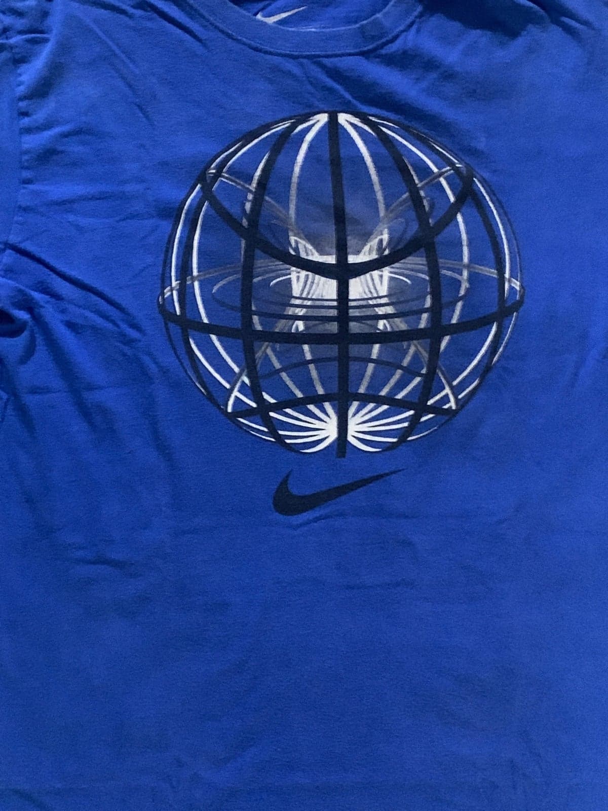 Nike Basketball T Shirt Mens L Blue Logo Spell Out Swoosh Crew Neck Regular Fit - Thumbnail 2