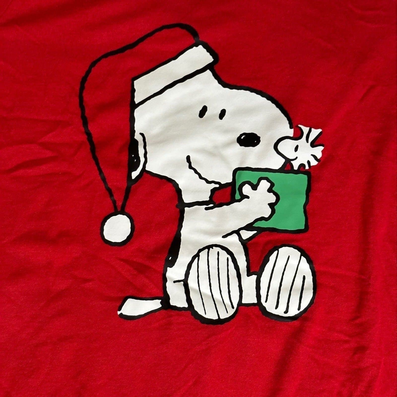 Peanuts Snoopy Munki Munki Nightgown Nightshirt Christmas Red Womens Large - Thumbnail 2
