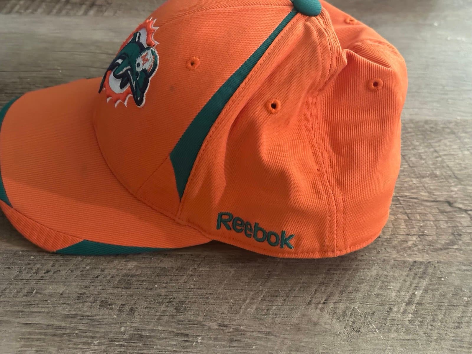 Miami Dolphins Reebok Fitted Hat Cap Small/Medium - Thumbnail 2
