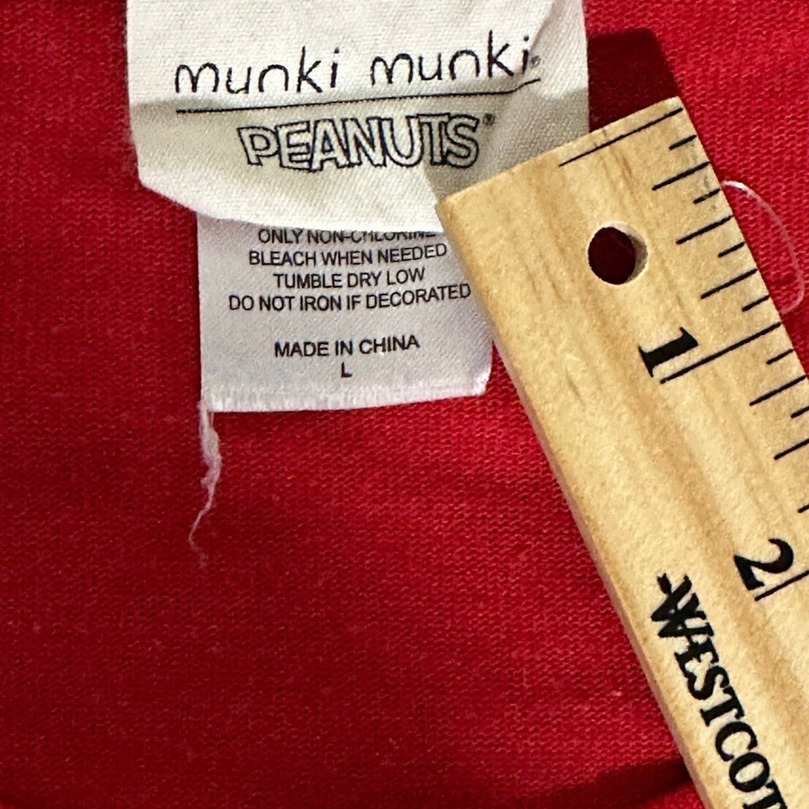 Peanuts Snoopy Munki Munki Nightgown Nightshirt Christmas Red Womens Large - Thumbnail 4